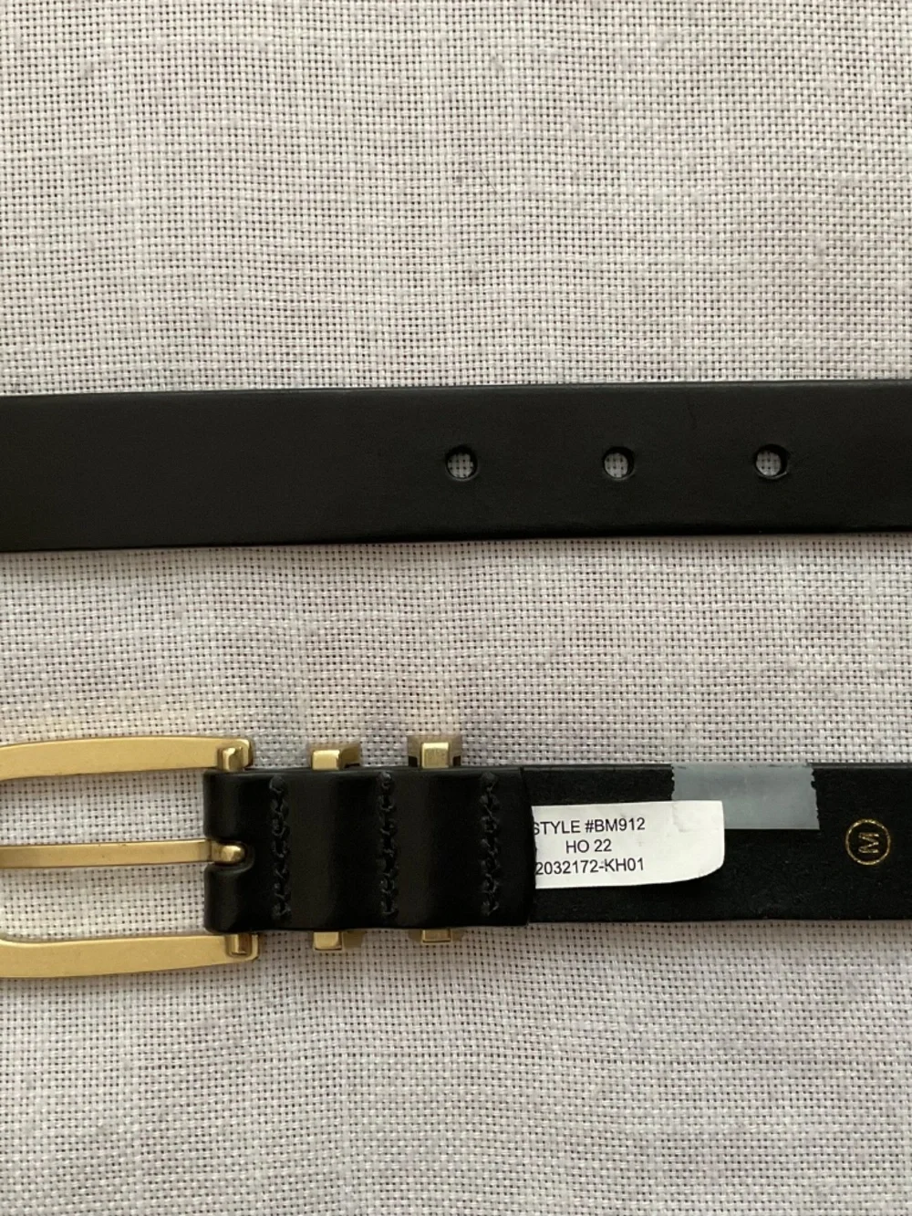 J.Crew Black Italian Leather Adjustable  Belt Size M